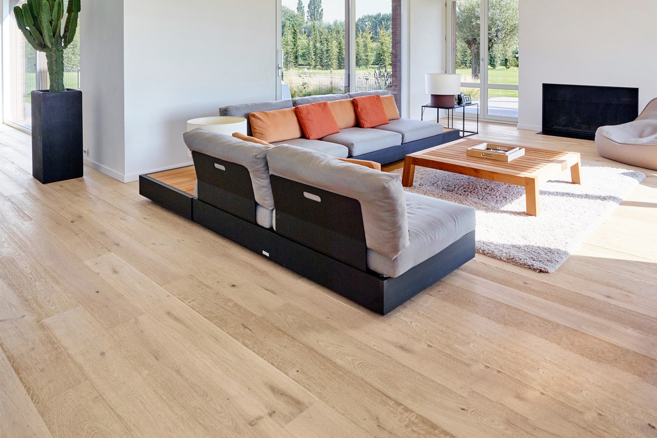 Imagen de una instalación que incorpora parquet WINco Relief Pinot Blanc