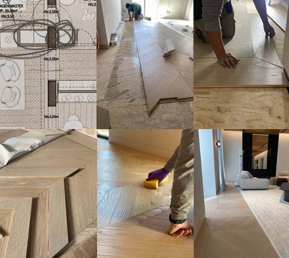 Instalación profesional de parquet por el equipo de WINco